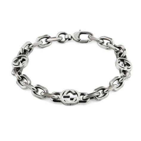 gucci con due gi bracciale vintage anni 80 24kt|Bracciali Gucci: argento rigidi, a catena, smaltati e con pendente.